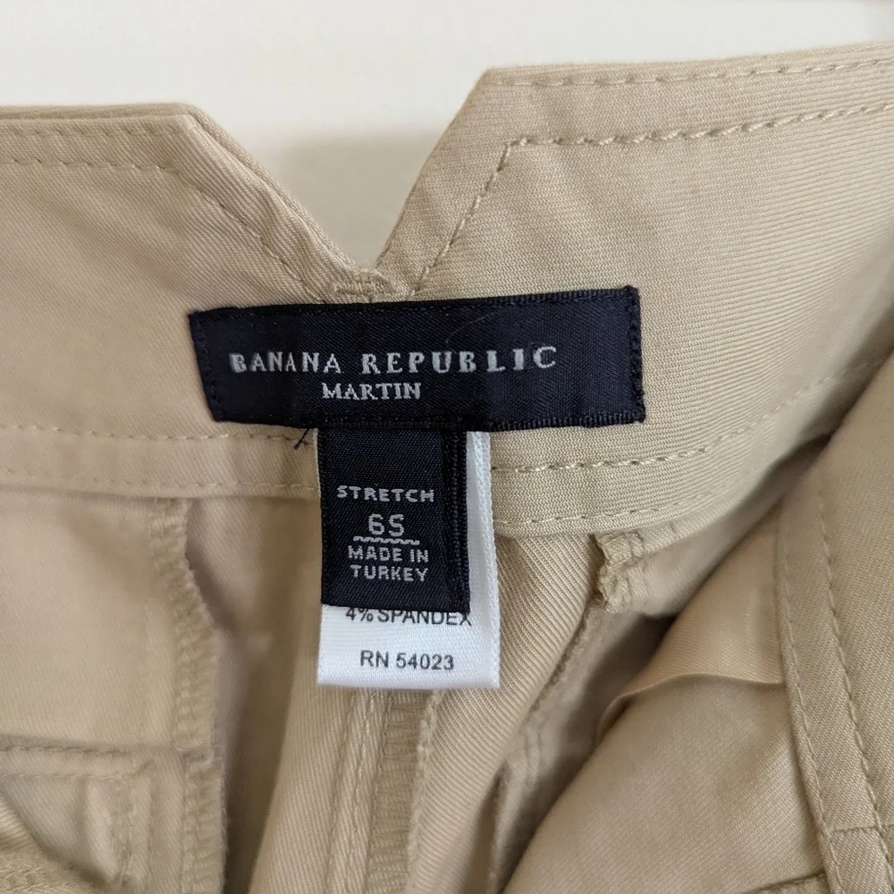 Banana Republic Martin‎ Wide Leg Pants Cotton Stretch Tan Size 6S